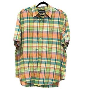 Polo Ralph Lauren Men's Classic Fit Short Sleeve Madras Plaid Shirt Size XL
